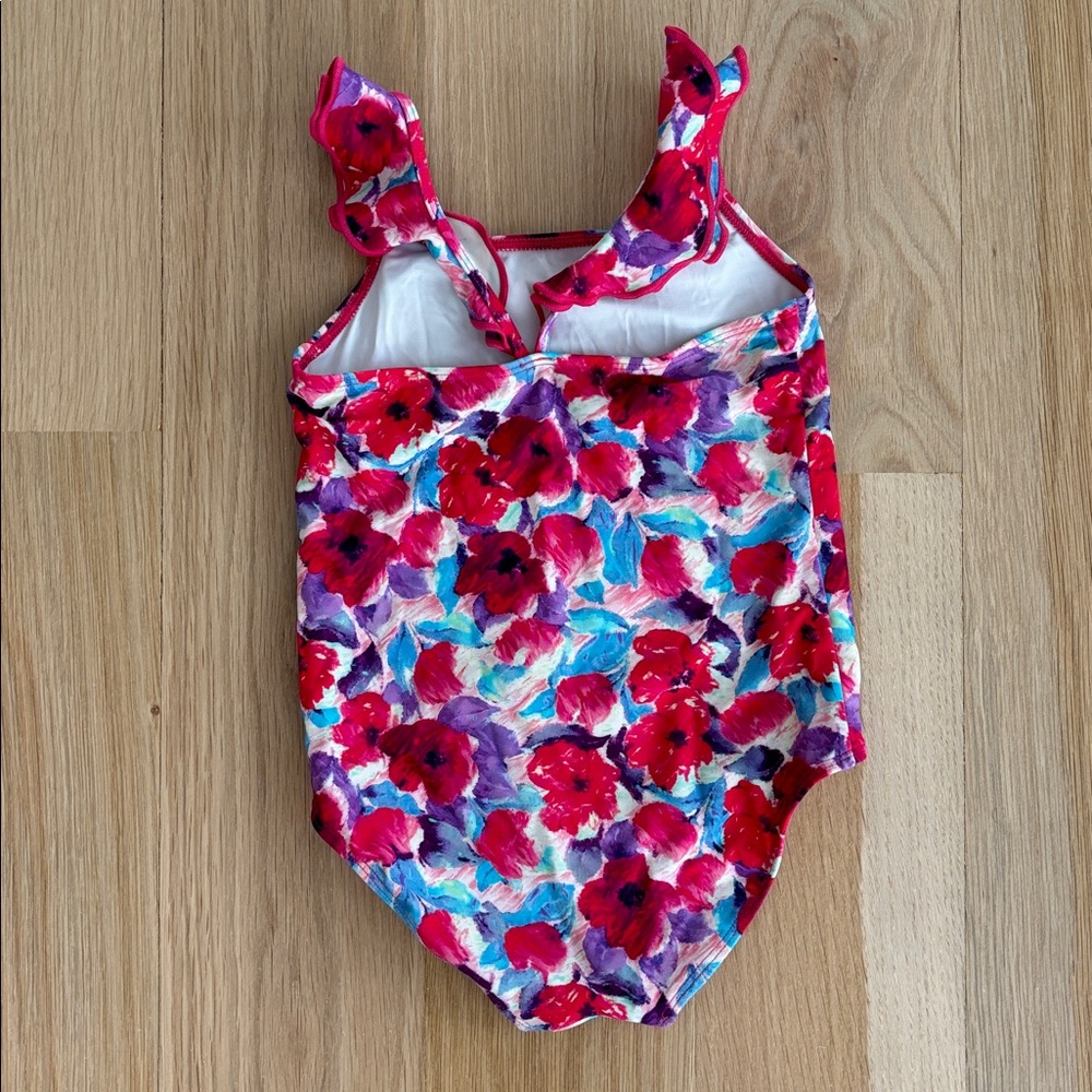 PatBO Little Girl’s Violet Ruffle One Piece Swimsuit - Picture 3 of 5